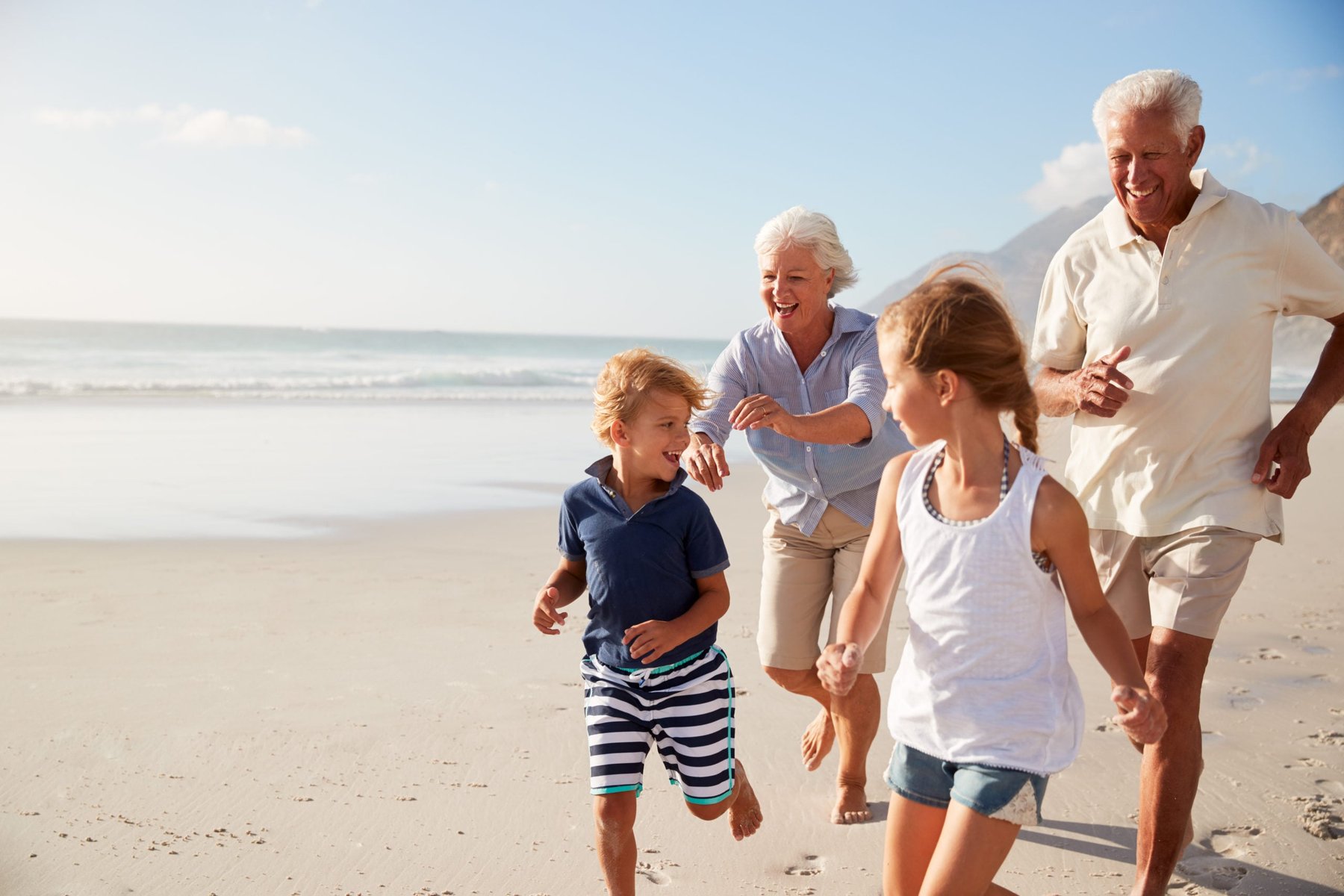 A family enjoying time together, generations apart.