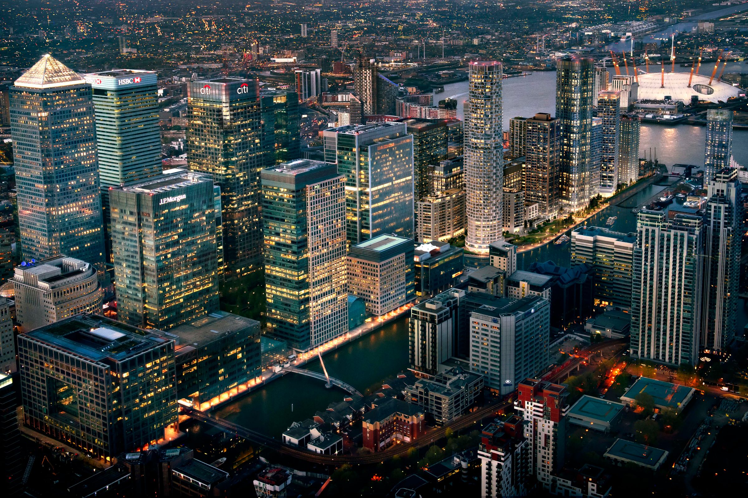 Canary Wharf, London. Placeholder for Level 39 office photography.