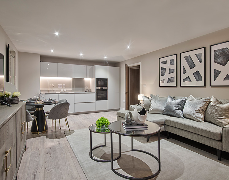 Representative styled apartment living space